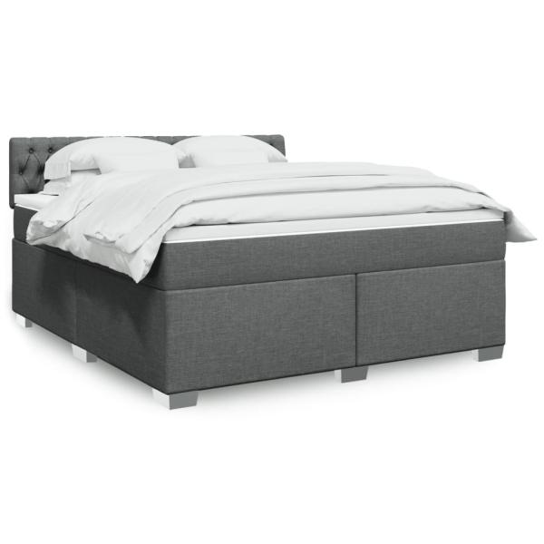 ARDEBO.de - Boxspringbett mit Matratze Dunkelgrau 180x200 cm Stoff