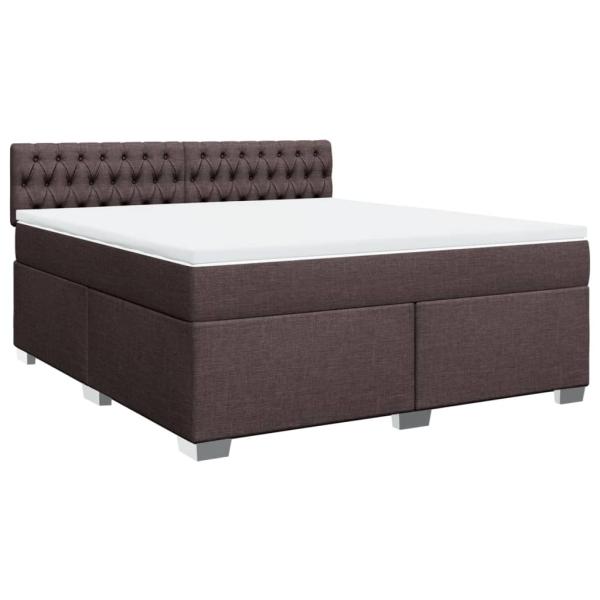 ARDEBO.de - Boxspringbett mit Matratze Dunkelbraun 180x200 cm Stoff