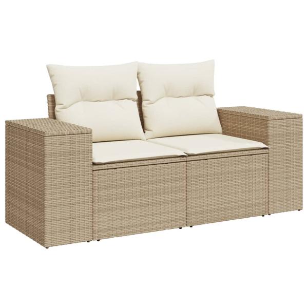 ARDEBO.de - 8-tlg. Garten-Sofagarnitur mit Kissen Beige Poly Rattan