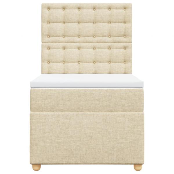 Boxspringbett mit Matratze Creme 80x200 cm Stoff