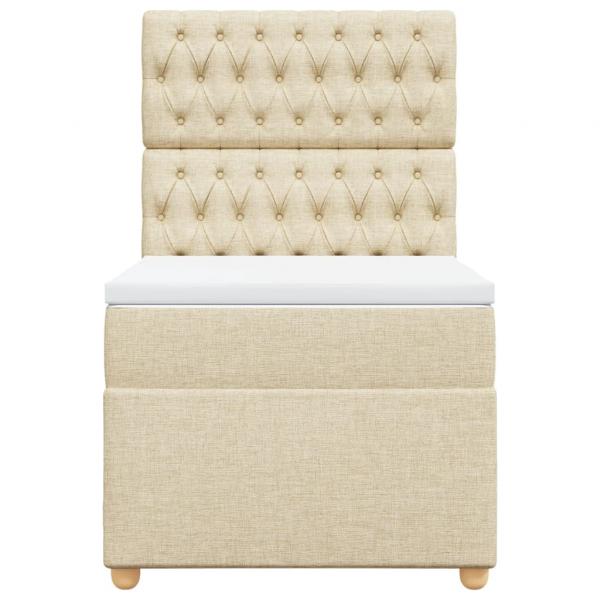 Boxspringbett mit Matratze Creme 90x190 cm Stoff