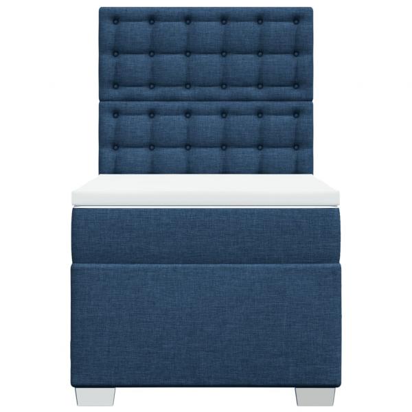 Boxspringbett mit Matratze Blau 90x190 cm Stoff