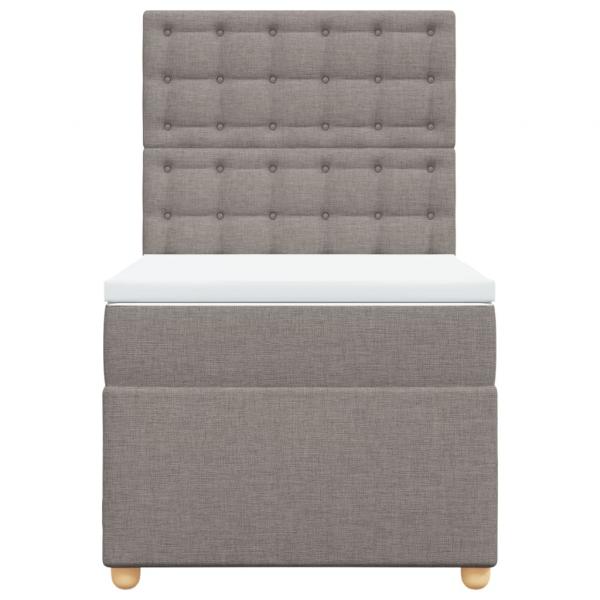 Boxspringbett mit Matratze Taupe 90x190 cm Stoff