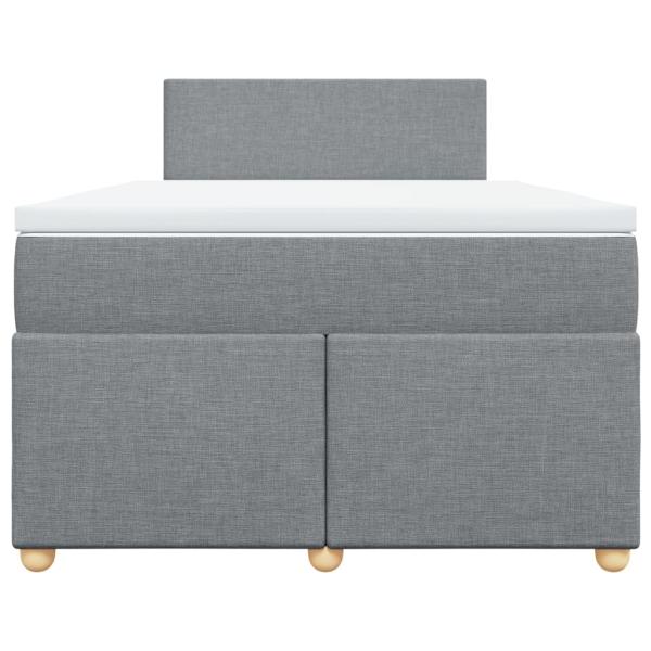 Boxspringbett mit Matratze Hellgrau 120x190 cm Stoff