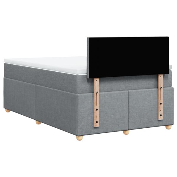 Boxspringbett mit Matratze Hellgrau 120x190 cm Stoff