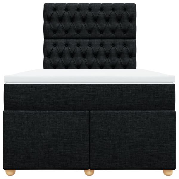 Boxspringbett mit Matratze Schwarz 120x200 cm Stoff