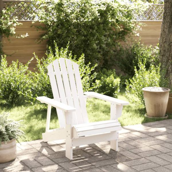 ARDEBO.de - Adirondack-Stuhl Weiß 69x85x90,5 cm Massivholz Tanne