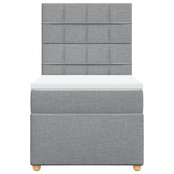 Boxspringbett mit Matratze Hellgrau 100x200 cm Stoff