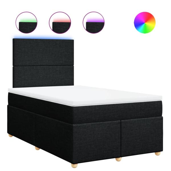 Boxspringbett mit Matratze Schwarz 120x200 cm Stoff