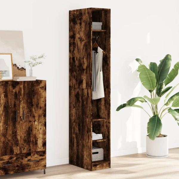 ARDEBO.de - Kleiderschrank Räuchereiche 30x50x200 cm Holzwerkstoff
