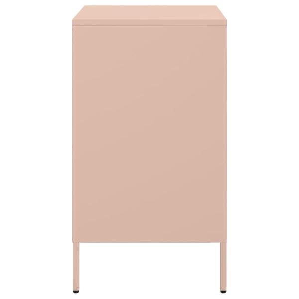 Nachttische 2 Stk. Rosa 36x39x68 cm Stahl