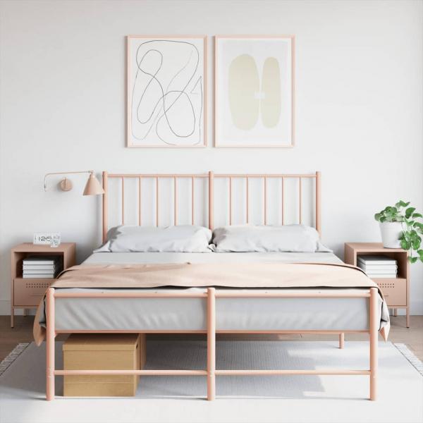 ARDEBO.de - Nachttische 2 Stk. Rosa 36x39x50,5 cm Stahl