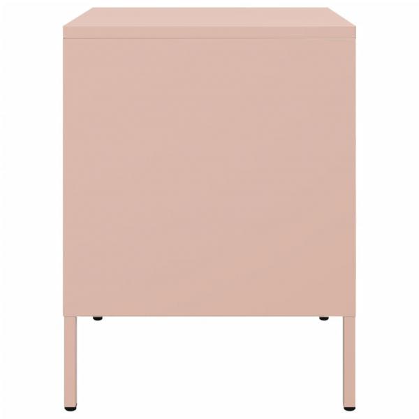 Nachttische 2 Stk. Rosa 36x39x50,5 cm Stahl