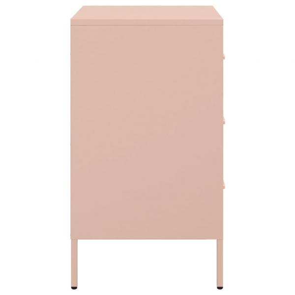 Nachttische 2 Stk. Rosa 36x39x68 cm Stahl