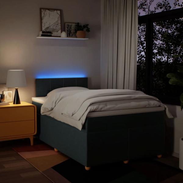 Boxspringbett mit Matratze Blau 120x190 cm Stoff
