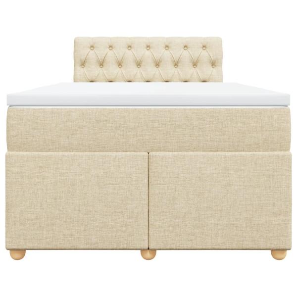 Boxspringbett mit Matratze Creme 120x190 cm Stoff