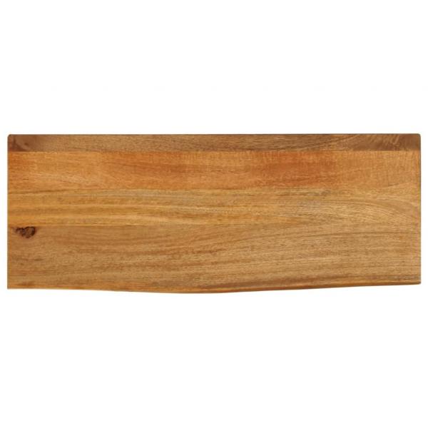 ARDEBO.de - Tischplatte mit Baumkante 80x20x2,5 cm Massivholz Mango