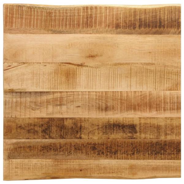 ARDEBO.de - Tischplatte mit Baumkante 40x40x3,8 cm Raues Mango Massivholz