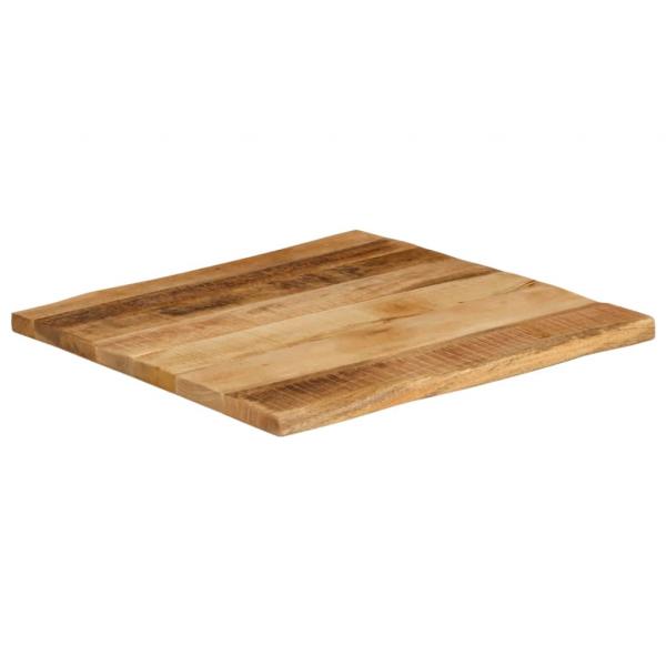 Tischplatte mit Baumkante 40x40x3,8 cm Raues Mango Massivholz