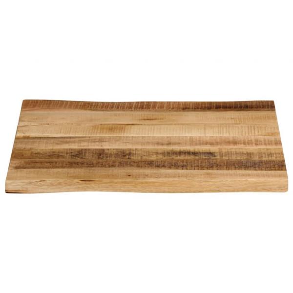Tischplatte mit Baumkante 40x40x3,8 cm Raues Mango Massivholz
