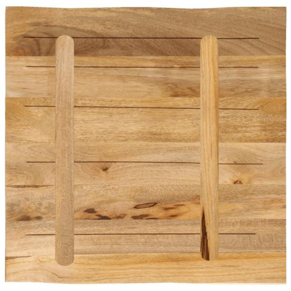 Tischplatte mit Baumkante 40x40x3,8 cm Raues Mango Massivholz