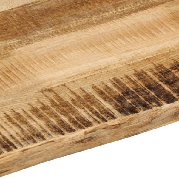 Tischplatte mit Baumkante 40x40x3,8 cm Raues Mango Massivholz