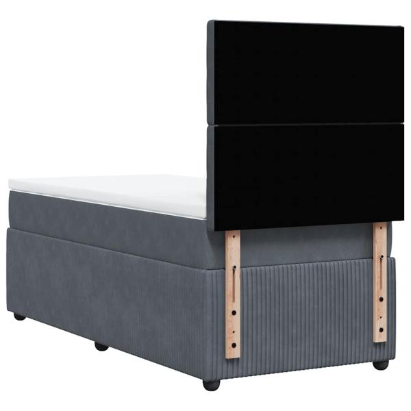 Boxspringbett mit Matratze Dunkelgrau 90x190 cm Samt