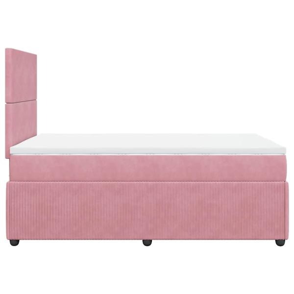 ARDEBO.de - Boxspringbett mit Matratze Rosa 120x200 cm Samt