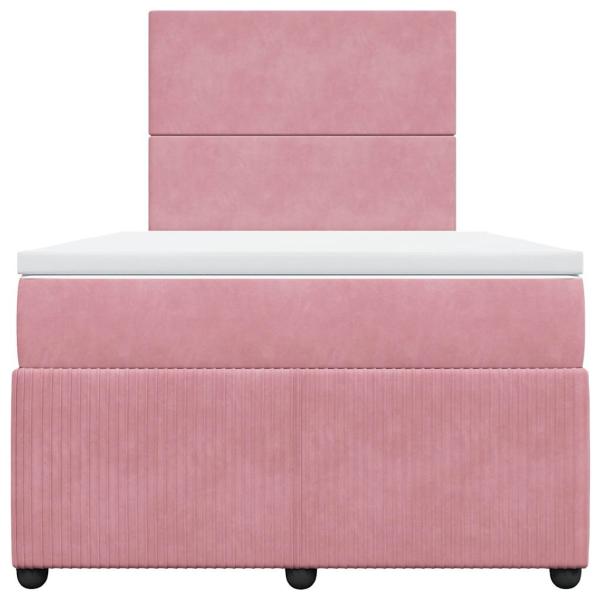 Boxspringbett mit Matratze Rosa 120x200 cm Samt