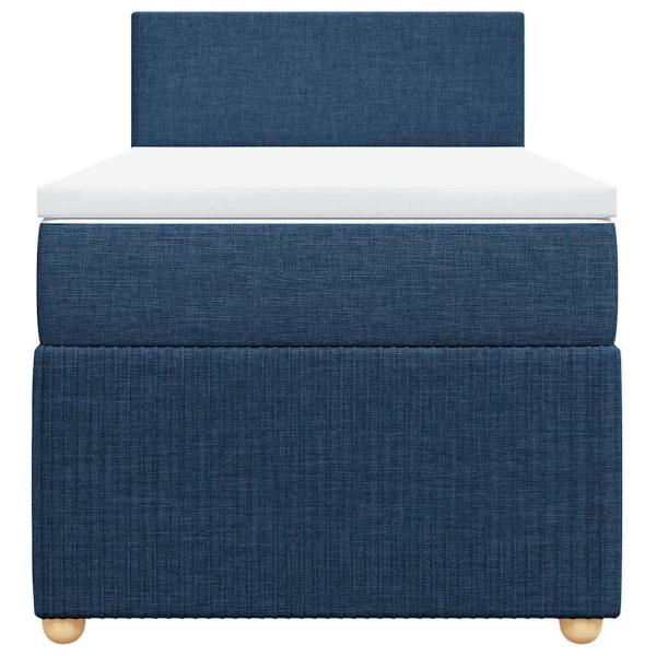 Boxspringbett mit Matratze Blau 90x190 cm Stoff