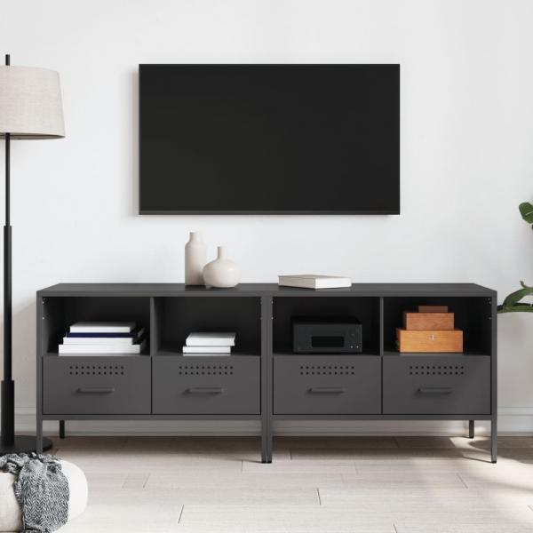 TV-Schränke 2 Stk. Schwarz 68x39x50,5 cm Stahl