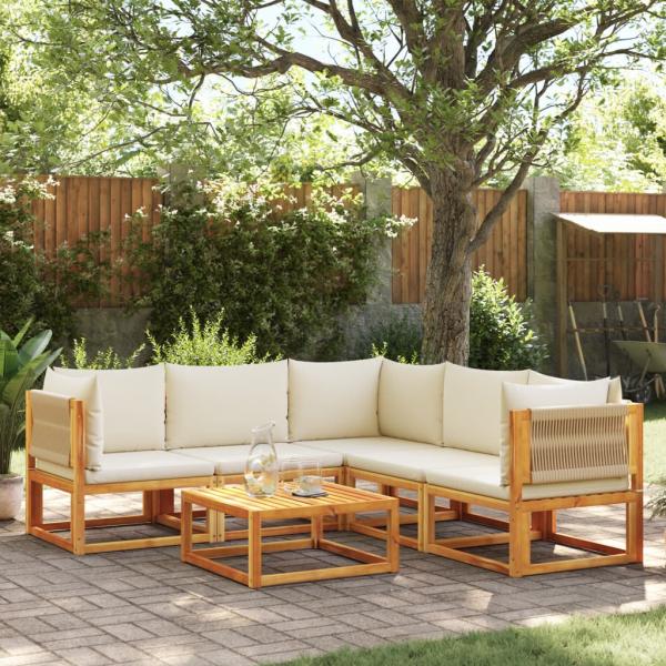 ARDEBO.de - 6-tlg. Garten-Sofagarnitur mit Kissen Massivholz Akazie