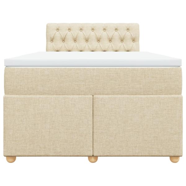 Boxspringbett mit Matratze Creme 120x200 cm Stoff
