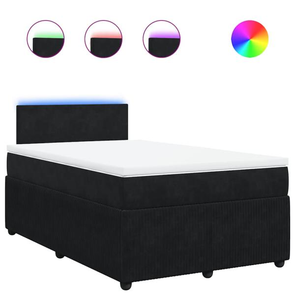 Boxspringbett mit Matratze Schwarz 120x190 cm Samt
