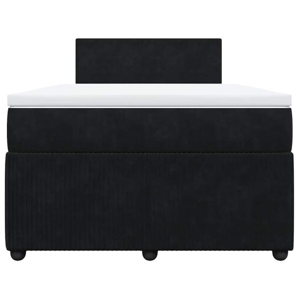 Boxspringbett mit Matratze Schwarz 120x190 cm Samt