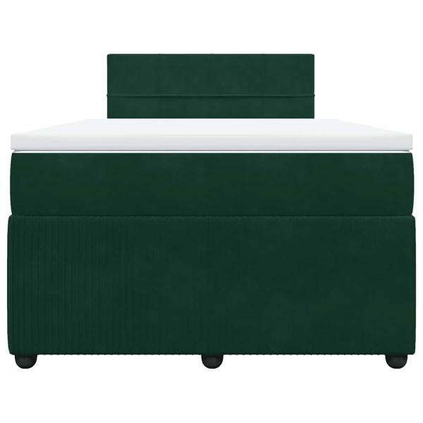 Boxspringbett mit Matratze Dunkelgrün 120x190 cm Samt