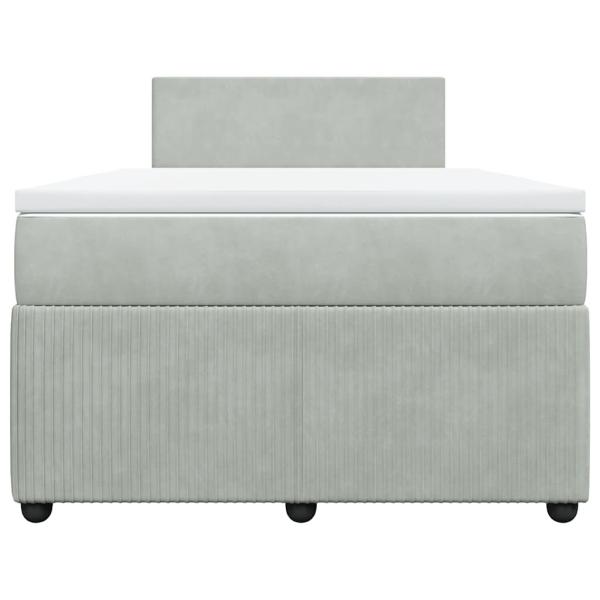 Boxspringbett mit Matratze Hellgrau 120x200 cm Samt