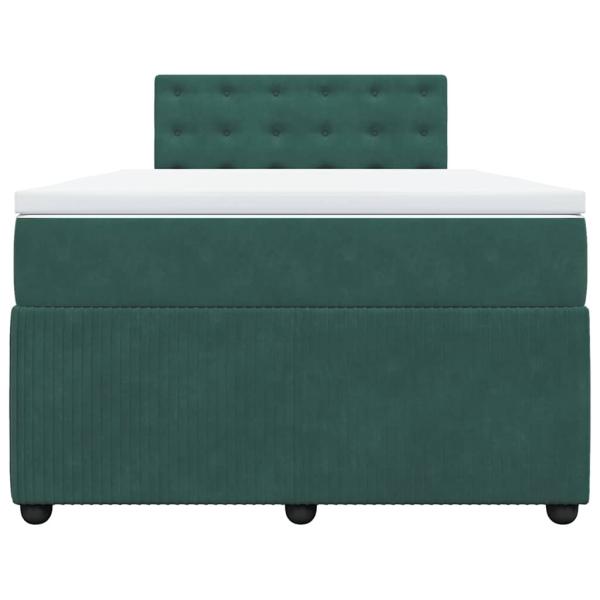 Boxspringbett mit Matratze Dunkelgrün 120x200 cm Samt