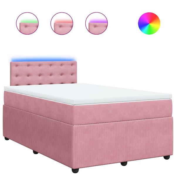 Boxspringbett mit Matratze Rosa 120x200 cm Samt