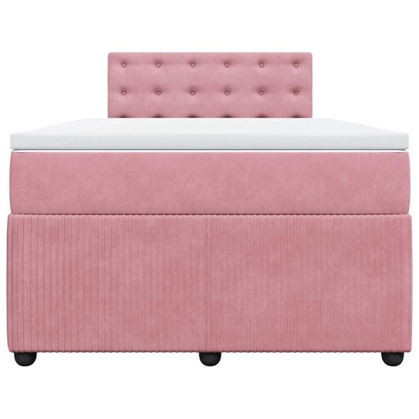 Boxspringbett mit Matratze Rosa 120x200 cm Samt
