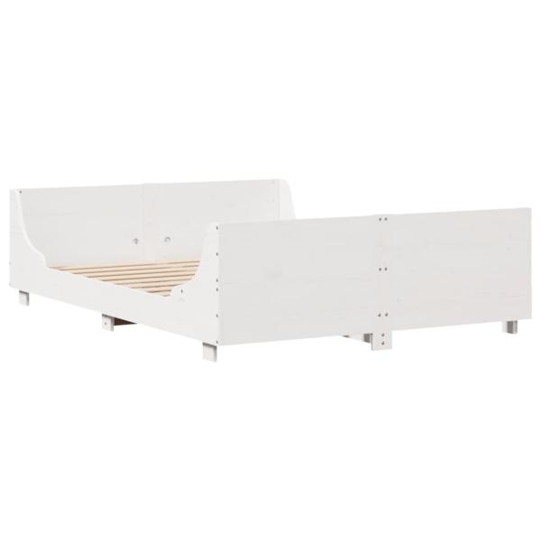 Massivholzbett ohne Matratze Weiß 150x200 cm Kiefernholz