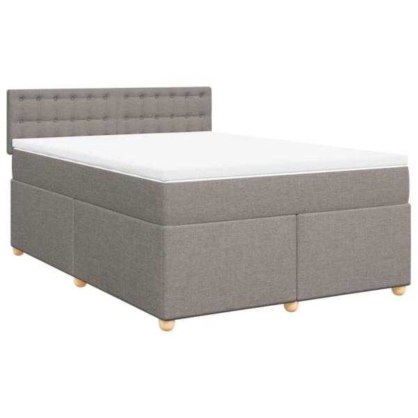 Boxspringbett mit Matratze Taupe 160x200 cm Stoff