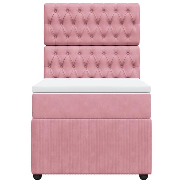 Boxspringbett mit Matratze Rosa 100x200 cm Samt
