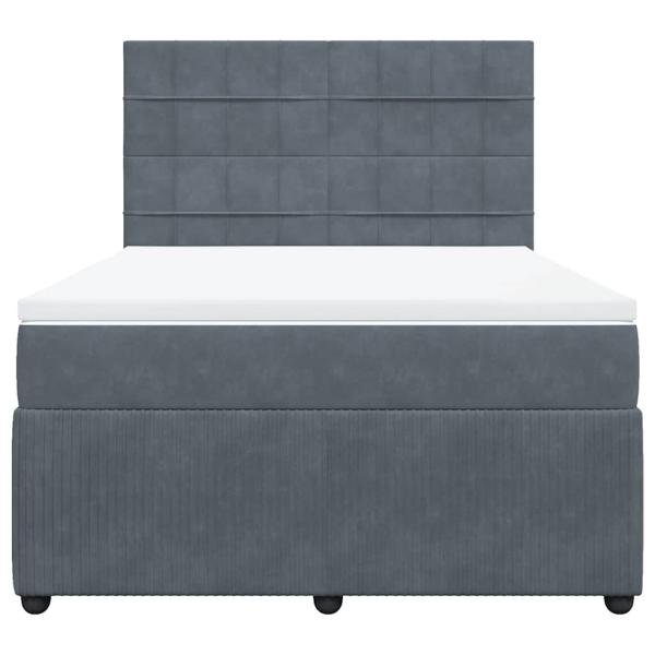 Boxspringbett mit Matratze Dunkelgrau 140x190 cm Samt