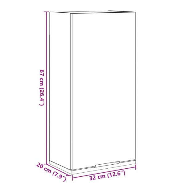 Wand-Badschrank Sonoma-Eiche 32x20x67 cm