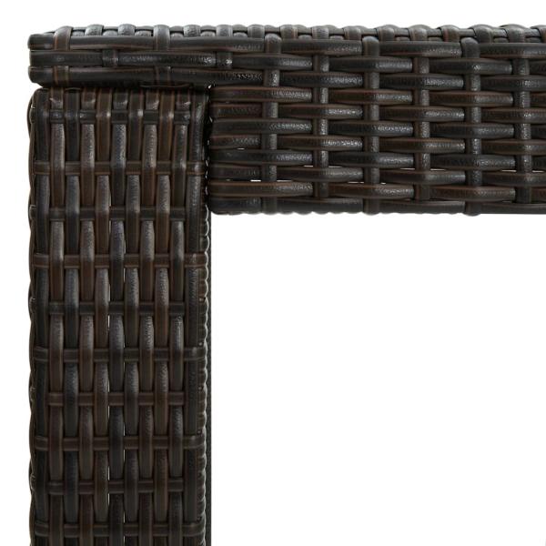 ARDEBO.de - 3-tlg. Gartenbar-Set mit Kissen Braun Poly Rattan