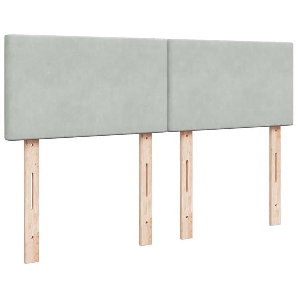 ARDEBO.de - Boxspringbett mit Matratze Hellgrau 140x200 cm Samt