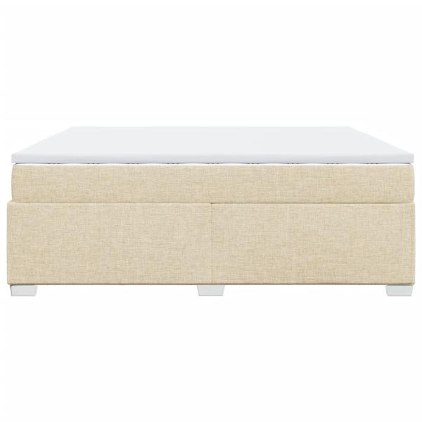 Boxspringbett mit Matratze Creme 200x200 cm Stoff
