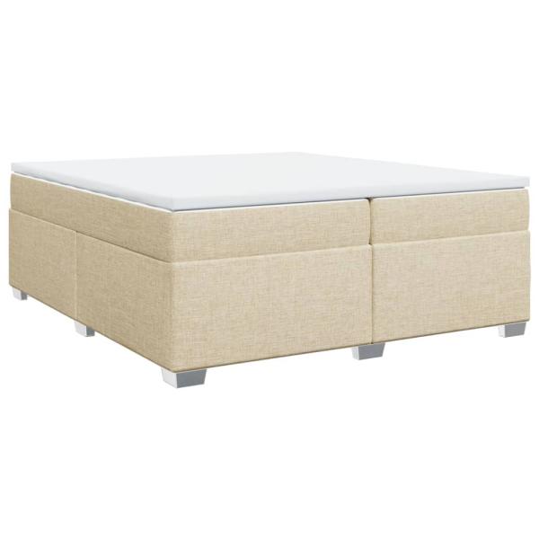 Boxspringbett mit Matratze Creme 200x200 cm Stoff