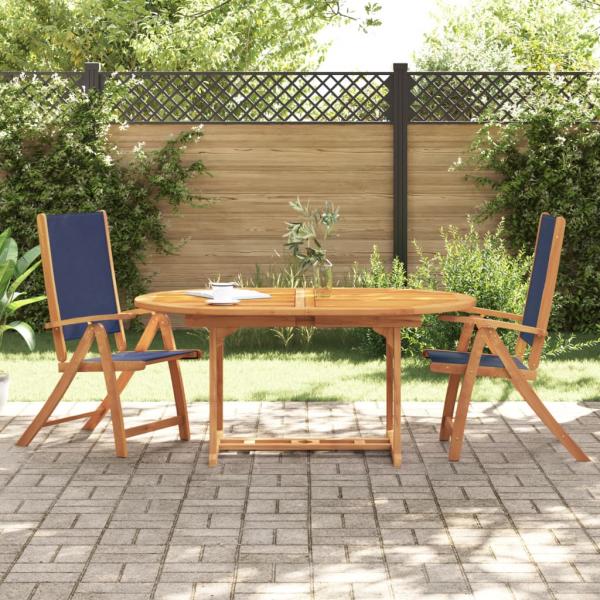 ARDEBO.de - Gartenstühle 2 Stk. Klappbar Massivholz Akazie und Textilene